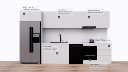 Straight line kitchen cabinet combination(electric cooktop) – HomeDec